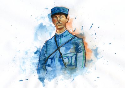 Primera Guerra Mundial: Retrato de Charles de Gaulle (1890-1970) en 1914 de Alessandro Lonati