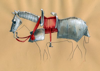 Armadura de caballo Ilustración de Alessandro Lonati de Alessandro Lonati