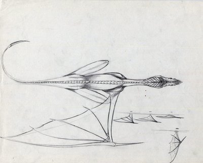 Animal legendario para la ilustración fantástica: estudio para un dragón Dibujo de Alessandro Lonati de Alessandro Lonati
