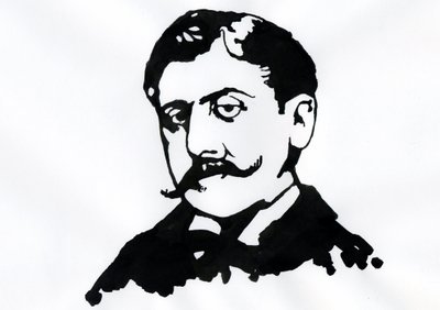 Marcel Proust (tinta sobre papel) de Alessandro Lonati
