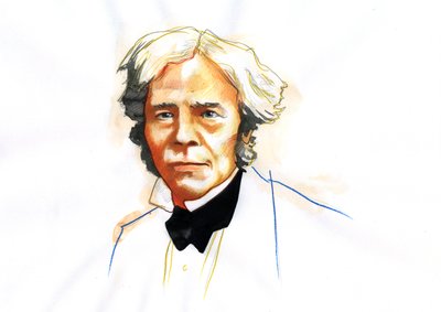 Michael Faraday (1791-1867). Físico y químico británico de Alessandro Lonati