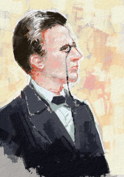 Retrato del joven científico Max Plank, 2023 (ilustración) de Alessandro Lonati