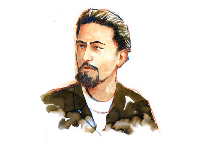 Retrato de Antón Chéjov (Chéjov o Chéjov de Alessandro Lonati