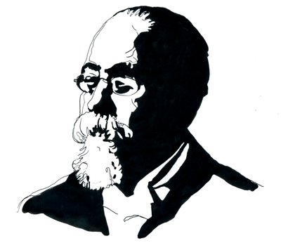 Retrato de Cesare Lombroso (1835-1909) fundador de la Escuela Italiana de Criminología (Retrato de Cesare Lombroso criminólogo y médico italiano, fundador de la Escuela Italiana de Criminología Positivista) de Alessandro Lonati
