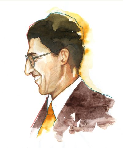 Retrato de Cesare Pavese (1908-1950) - escritor italiano - ilustración de Alessandro Lonati Â de Alessandro Lonati