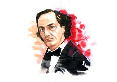 Retrato de Charles Baudelaire (1821-1867) (Poeta francés Charles Baudelaire) Dibujo de Alessandro Lonati de Alessandro Lonati