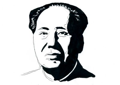 Retrato del revolucionario comunista chino y padre fundador de la República Popular China Mao Zedong de Alessandro Lonati