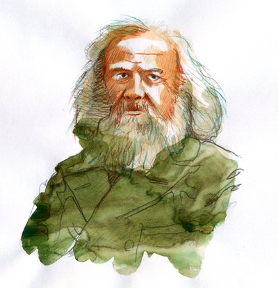 Retrato de Dimitri Ivanovich Mendeleiev, Mendeliev (o Dmitri Mendeleev de Alessandro Lonati