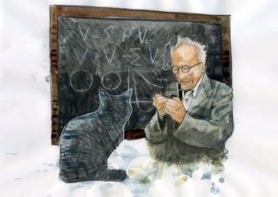 Retrato de Erwin Schrodinger (1887-1961) (Retrato de Erwin Erwin Schroedinger) de Alessandro Lonati