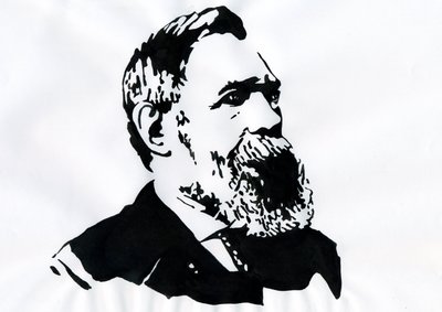 Retrato de Friedrich Engels (1820-1895), teórico socialista y político alemán (Friedrich Engels, filósofo, científico social y periodista alemán) de Alessandro Lonati