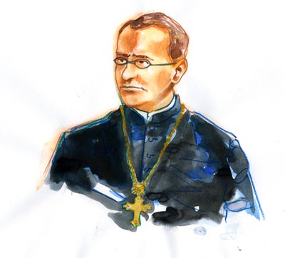 Portrait of Gregor Mendel (1822-1884) Catholic monk and botanist founder of genetics (Retrato de Gregor Mendel Científico moravo de lengua alemana y fraile agustino que adquirió fama póstuma como fundador de la ciencia moderna de la genética) de Alessandro Lonati
