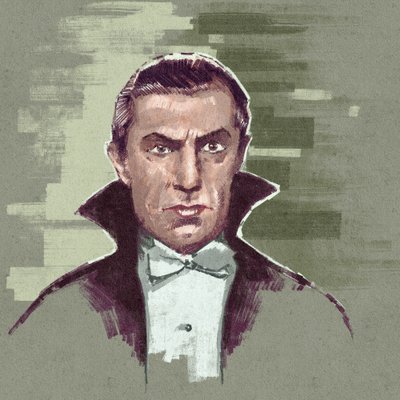 Retrato del actor húngaro Bela Lugosi como Conde Drácula (ilustración) de Alessandro Lonati