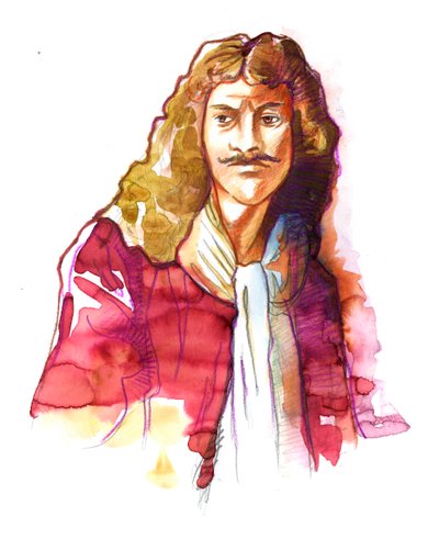 Portrait of Jean Baptiste Poquelin, dit Moliere (1622-1673) (Retrato del dramaturgo y actor inglés Jean-Baptiste Poquelin, conocido como Moliere) de Alessandro Lonati