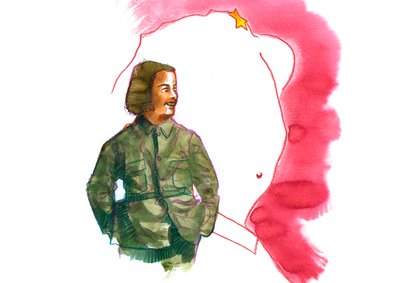 Retrato de Jiang Qing (1914-1991) Esposa de Mao Zedong (Retrato de Jiang Qing como Madame Mao) de Alessandro Lonati