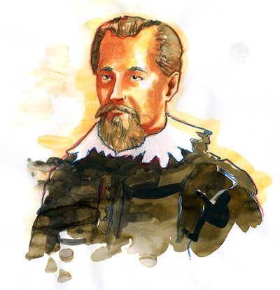 Retrato de Johannes Kepler (o Keppler) (1571-1630) (Retrato del matemático, astrónomo y astrólogo alemán Johannes Kepler) de Alessandro Lonati