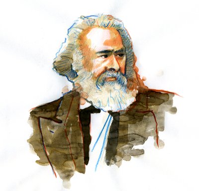 Retrato de Karl Marx (1818-1883), filósofo y teórico político de Alessandro Lonati
