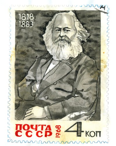 Retrato de Karl Marx (1818-1883), filósofo y teórico político de Alessandro Lonati