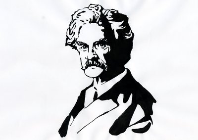 Retrato de Mark Twain (1835-1910) de Alessandro Lonati