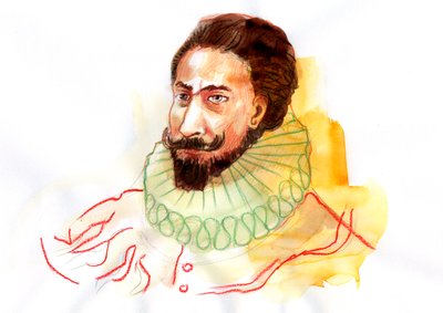 Retrato de Miguel de Cervantes Saavedra (1547-1616) (Retrato del escritor español Miguel de Cervantes Saavedra) de Alessandro Lonati