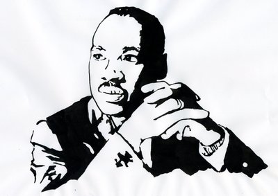 Retrato del pastor Martin Luther King (1929-1968) Ilustración de Alessandro Lonati