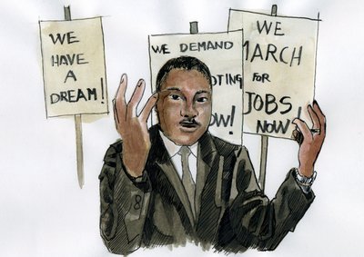 Retrato del pastor Martin Luther King (impresión) de Alessandro Lonati
