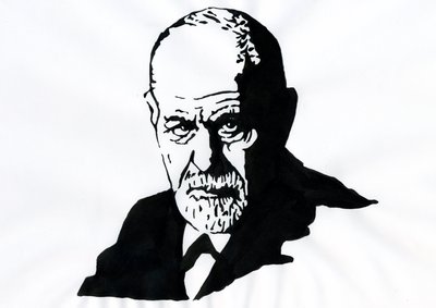 Retrato de Sigmund Freud (1856-1939), psiquiatra austriaco (Retrato de Sigmund Freud neurólogo austriaco y padre del psicoanálisis) - Ilustración de Alessandro Lonati de Alessandro Lonati