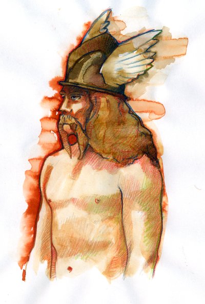 Retrato de Vercingetórix (72-46 a.C.), jefe federador arverno de los pueblos galos (Retrato del jefe de la tribu arverna Vercingetórix) de Alessandro Lonati
