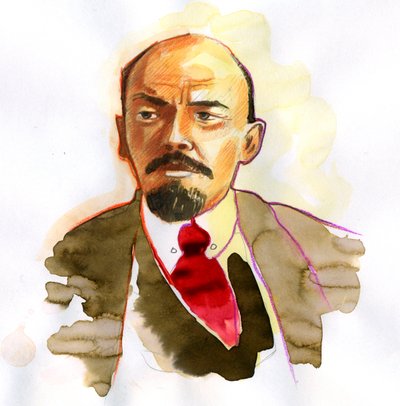 Retrato de Vladimir Lenin (Lenin) (1870-1924), político y revolucionario ruso de Alessandro Lonati