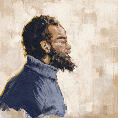Retrato del activista, revolucionario, MICHAEL X (ilustración) de Alessandro Lonati
