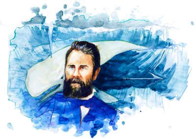 Retrato del escritor estadounidense Herman Melville (1819-1891) (Retrato del novelista estadounidense Herman Melville) de Alessandro Lonati
