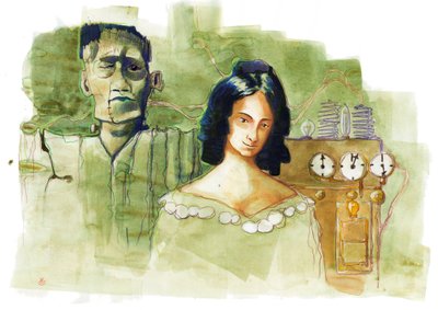 Retrato de la escritora inglesa Mary Shelley (1797-1851) autora de "Frankenstein o la Prometisa Moderna" (Retrato de la novelista británica Mary Shelley) de Alessandro Lonati