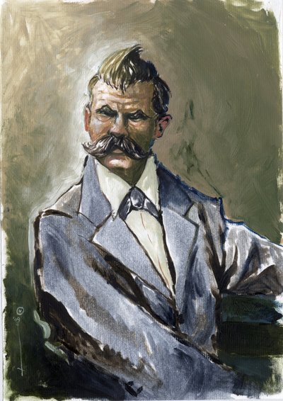 Retrato del filósofo alemán Friedrich Nietzsche (1844-1900). de Alessandro Lonati