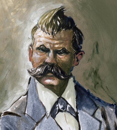 Retrato del filósofo alemán Friedrich Nietzsche (1844-1900). de Alessandro Lonati