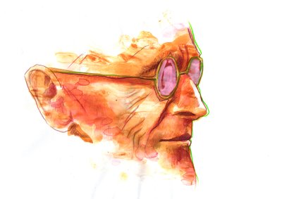 Retrato del escritor Hermann Hesse (1877-1962) Dibujo de Alessandro Lonati