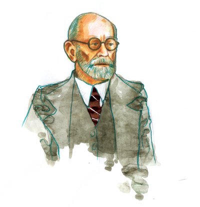Retrato del neurólogo y psiquiatra Sigmund Freud (1856-1939) de Alessandro Lonati