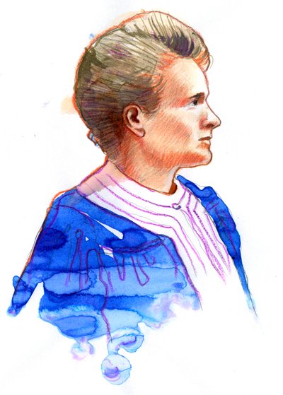 Retrato de la física Marie Curie (Marie Curie (1867-1934), física francesa de origen polaco) de Alessandro Lonati