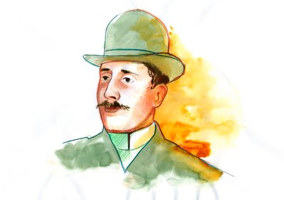 Retrato del poeta Guillaume Apollinaire (1880-1918) (Poeta inglés Guillaume Apollinaire) de Alessandro Lonati