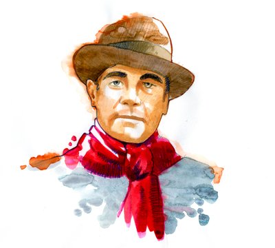 Retrato del prefecto y resistente francés Jean Moulin (1899-1943) de Alessandro Lonati