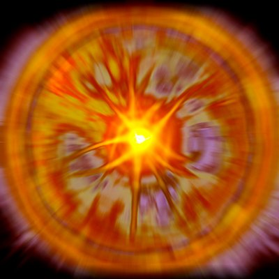Representación del Big Bang en el origen del universo (Cosmogonía) - Ilustración, 2014 de Alessandro Lonati