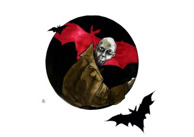 Representación del personaje del vampiro Nosferatu de Alessandro Lonati