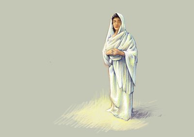 Antigüedad Romana: Representación de dama romana - Dibujo de Alessandro Lonati de Alessandro Lonati