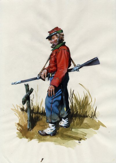 Segundo Imperio (1852-1870): Unificación italiana (Risorgimento), voluntario del ejército garibaldino conocido como "camisa roja", luchador por la causa de Giuseppe Garibaldi (1807-1882) en Italia. de Alessandro Lonati