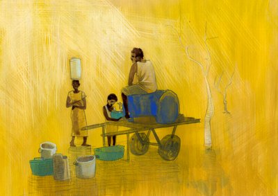 Escasez de agua Ilustración de Alessandro Lonati de Alessandro Lonati
