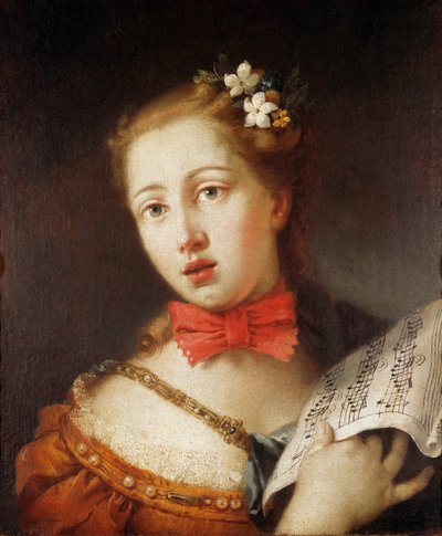 Retrato de una joven cantante de Alessandro Longhi