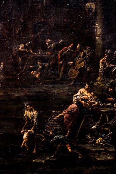 Jugadores, soldados y vagabundos, hacia 1720/30 (Óleo sobre lienzo) de Alessandro Magnasco