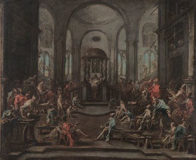 Interior de una Sinagoga de Alessandro Magnasco