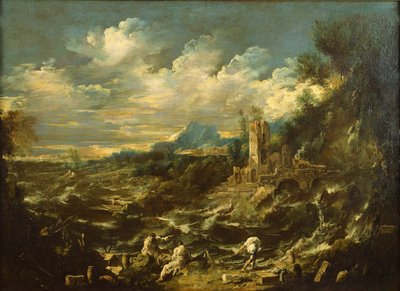 Paisaje con mar tormentoso, ca. 1720 de Alessandro Magnasco