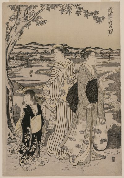 Omu el Loro (de la serie Siete Episodios Elegantes de la Vida de la Poetisa Ono no Komachi) de Alessandro Magnasco