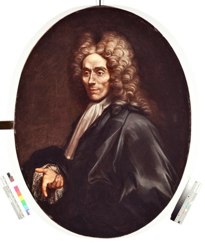 Retrato de un hombre de la nobleza, con peluca y vestido negro de Alessandro Magnasco