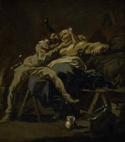 Pulcinella y Colombina de Alessandro Magnasco